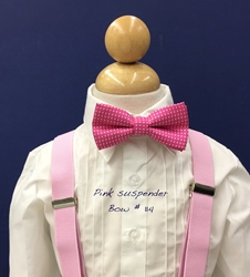 Pink suspender- 114 bow 