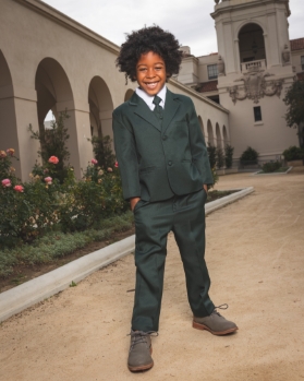 Joey Hunter Green ringbearer, tuxedos, black tie, mens wearhouse