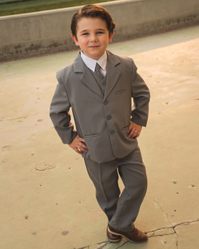 Kevin Grey Suit  ringbearer, tuxedos, black tie, mens wearhouse