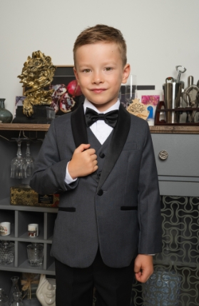 Love & Angels Charcoal Tuxedo ringbearer, tuxedos, black tie, mens wearhouse