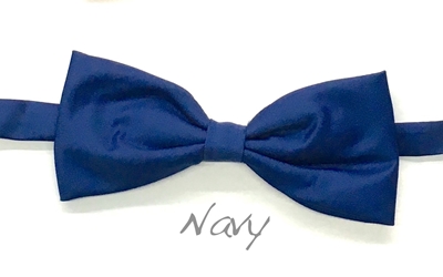 Navy satin bow  