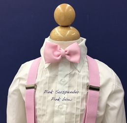 Pink suspender- pink bow 