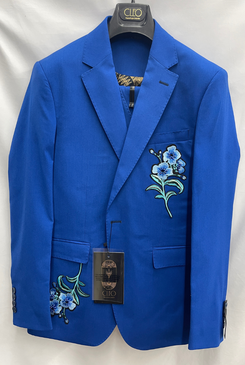 - Ramses Azure Blue Floral Suit #RamABFlor
